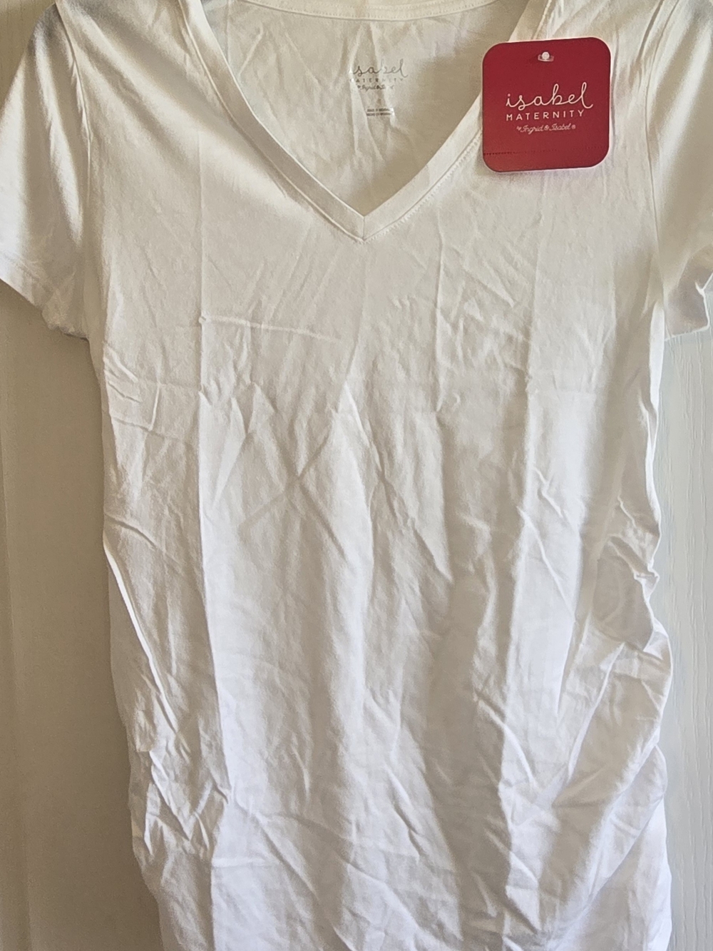 2pcs Isabel Maternity by Ingrid & Isabel White V-Neck Short Sleeve Maternity Tee
